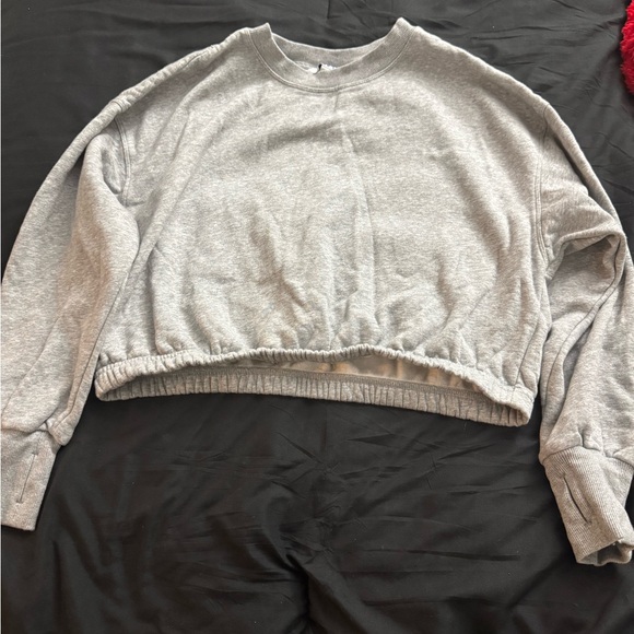 JoyLab Tops - JoyLab Heather Gray Cropped Pullover